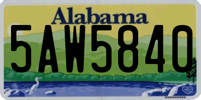 AL license plate 5AW5840
