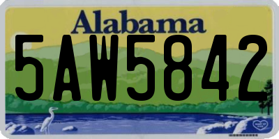 AL license plate 5AW5842