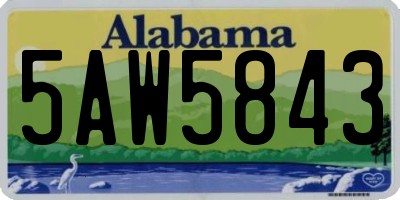 AL license plate 5AW5843