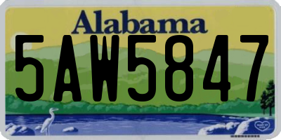 AL license plate 5AW5847