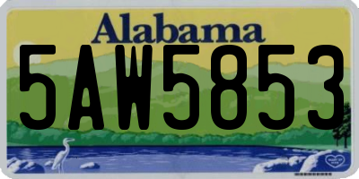 AL license plate 5AW5853