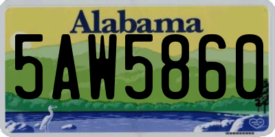 AL license plate 5AW5860