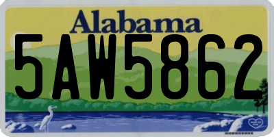 AL license plate 5AW5862
