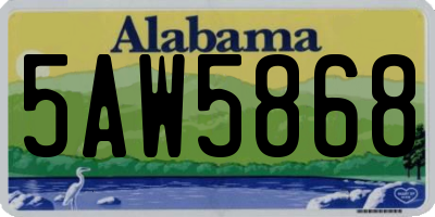 AL license plate 5AW5868