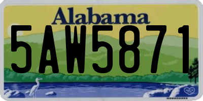 AL license plate 5AW5871