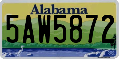AL license plate 5AW5872