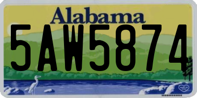 AL license plate 5AW5874
