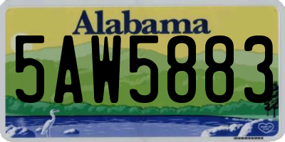 AL license plate 5AW5883