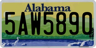 AL license plate 5AW5890