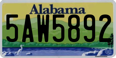 AL license plate 5AW5892