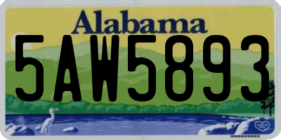 AL license plate 5AW5893