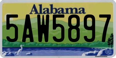 AL license plate 5AW5897