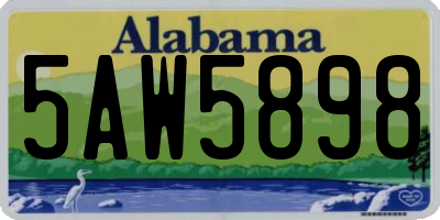 AL license plate 5AW5898