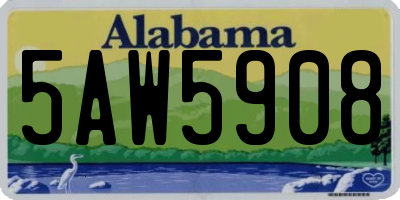 AL license plate 5AW5908