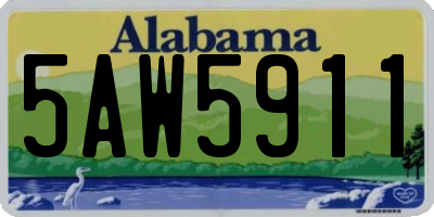 AL license plate 5AW5911