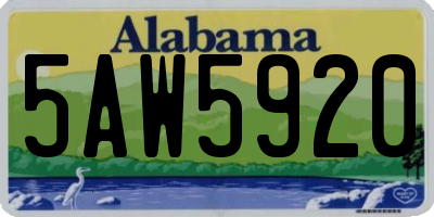 AL license plate 5AW5920