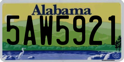 AL license plate 5AW5921