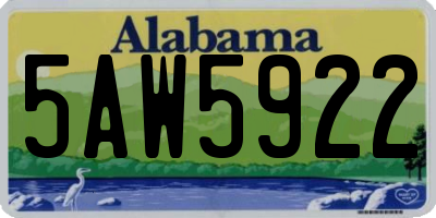 AL license plate 5AW5922