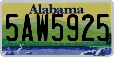 AL license plate 5AW5925