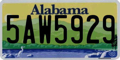 AL license plate 5AW5929