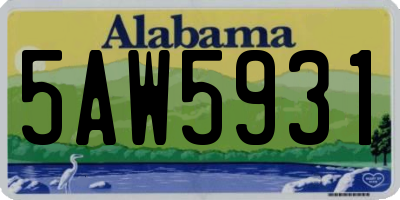 AL license plate 5AW5931