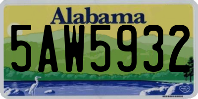 AL license plate 5AW5932