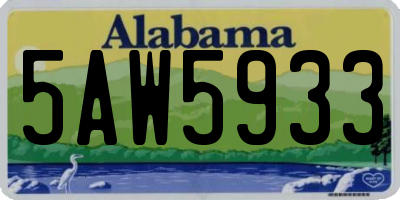AL license plate 5AW5933