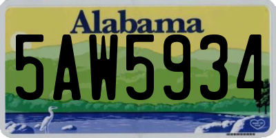 AL license plate 5AW5934