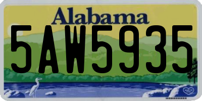 AL license plate 5AW5935
