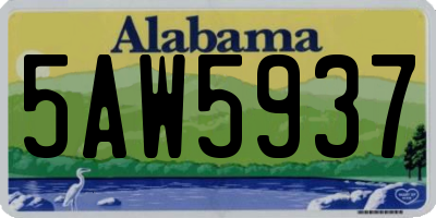 AL license plate 5AW5937