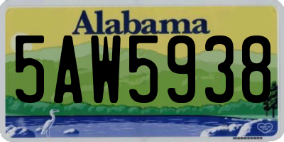 AL license plate 5AW5938