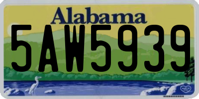 AL license plate 5AW5939
