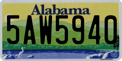 AL license plate 5AW5940