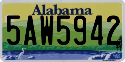 AL license plate 5AW5942