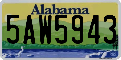 AL license plate 5AW5943