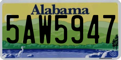 AL license plate 5AW5947