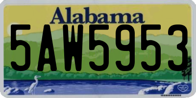 AL license plate 5AW5953