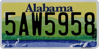 AL license plate 5AW5958