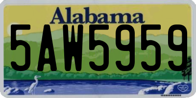 AL license plate 5AW5959