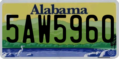 AL license plate 5AW5960