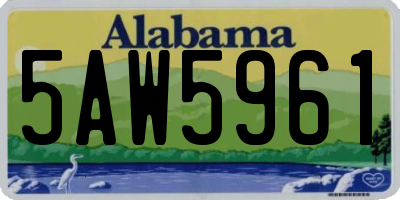 AL license plate 5AW5961