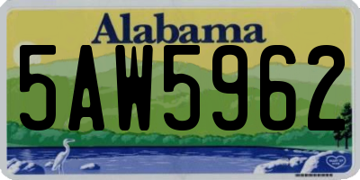 AL license plate 5AW5962