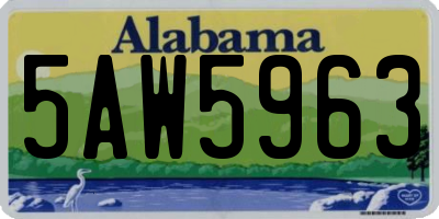AL license plate 5AW5963
