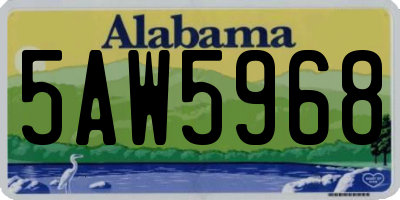 AL license plate 5AW5968