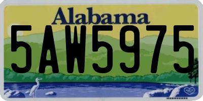 AL license plate 5AW5975