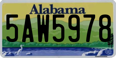 AL license plate 5AW5978