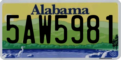 AL license plate 5AW5981