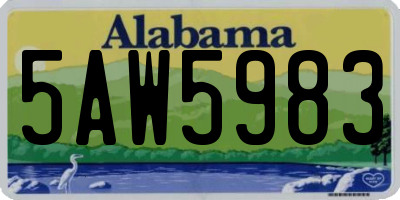 AL license plate 5AW5983