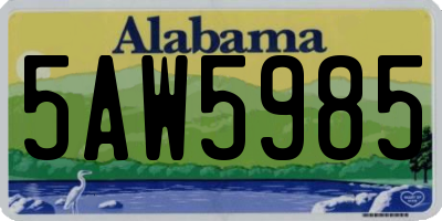 AL license plate 5AW5985