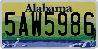 AL license plate 5AW5986